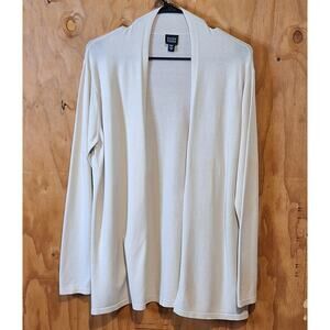Eileen Fisher Sweater Women's Large Cardigan Italian Yarn Minimalist Neutral